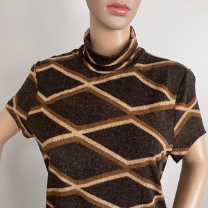 Lauren Ralph Lauren Short-Sleeve Mock- Neck Top size XL